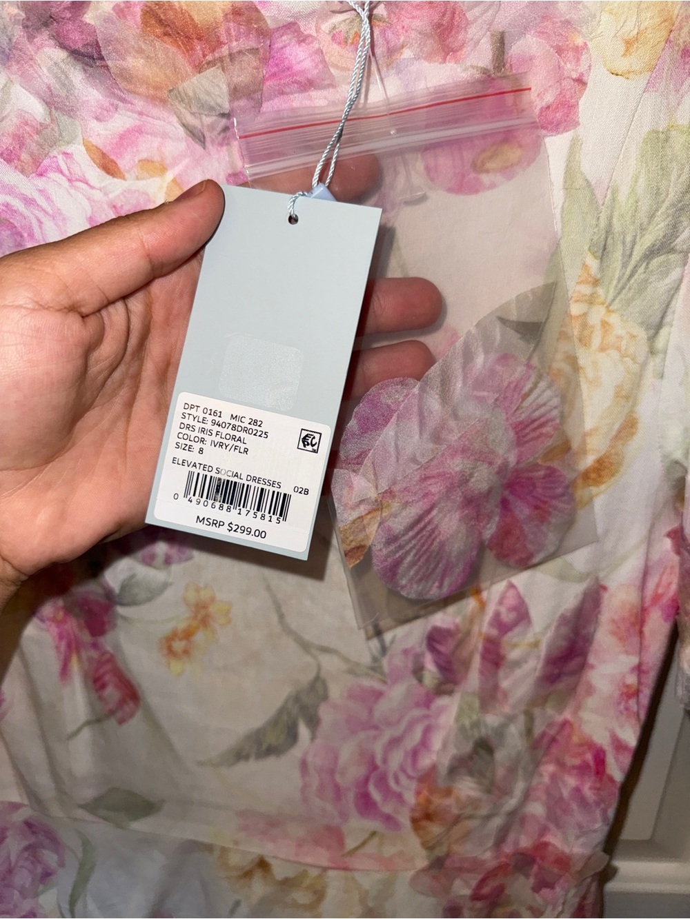 NWT Antonio Melani Iris Linen Floral Print Mockneck Short Sleeve Dress Size 8 - Picture 7 of 9